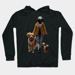 Strength and Beauty - Celebrating International Women's Day with African Woman and Golden Retrievers Hoodie